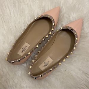 Valentino Rock Stud Point Ballet Flats Size 39